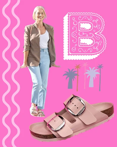 Birkenstock Arizona Big Buckle Natural Leather Patent — High-Shine Light Rose